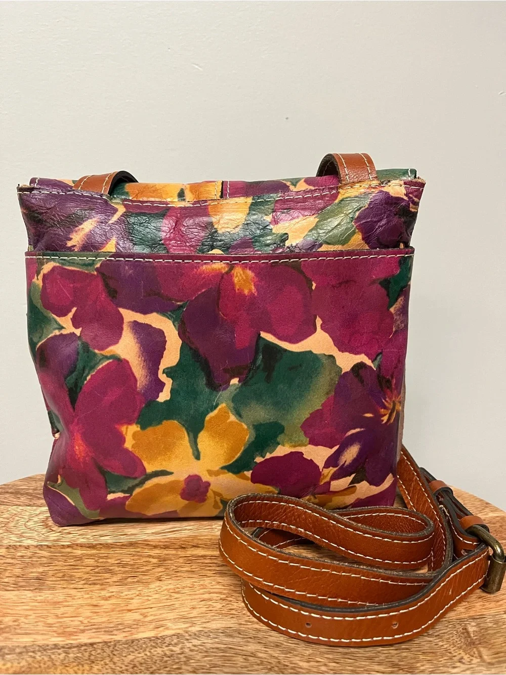 Patricia Nash Granada Crossbody Bag in Blooming Romance Floral Leather Print